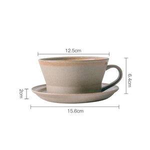 Breakfast cup+plate [light brown]