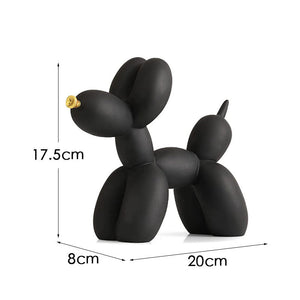 Balloon Dog-Black Body Gold Mouth