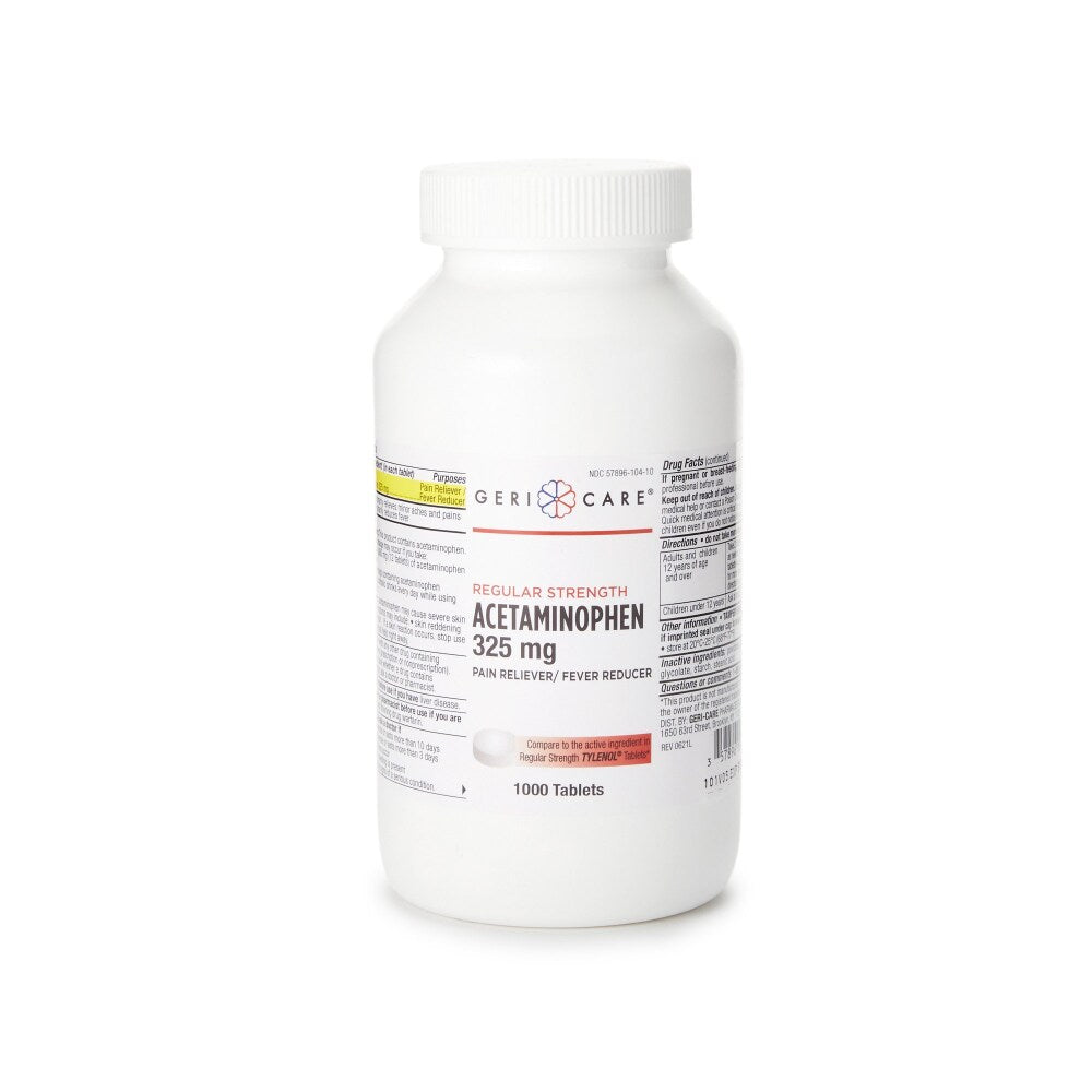 Gericare Pain Relief 325 Mg Acetaminophen Tablet 1000 Per Bottle