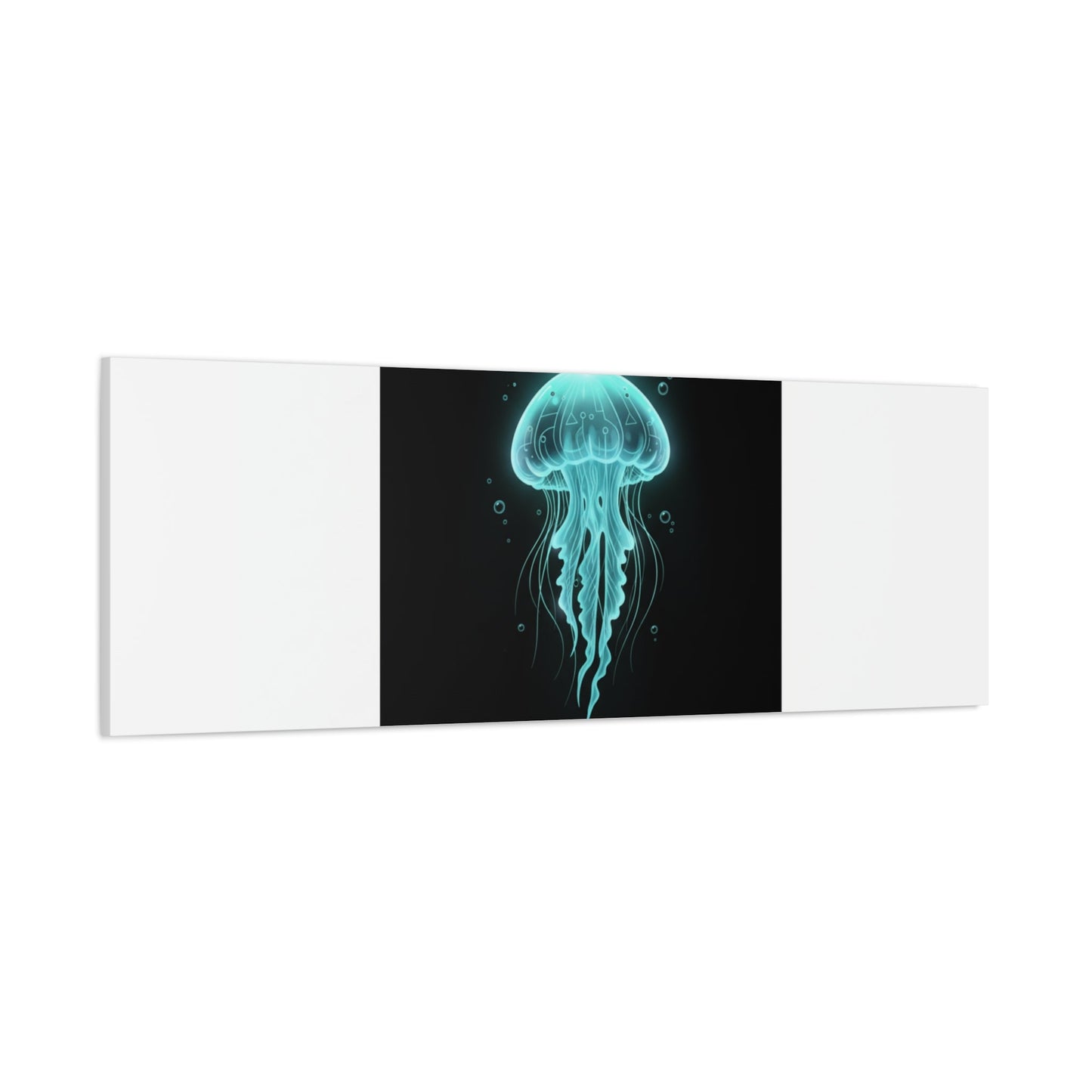 Bioluminescent Jellyfish Art Canvas | Deep Sea Aesthetic, Neon Glow