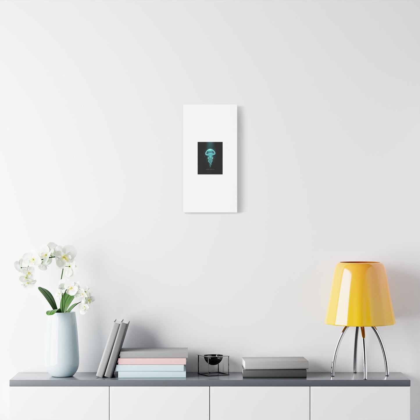 Bioluminescent Jellyfish Art Canvas | Deep Sea Aesthetic, Neon Glow
