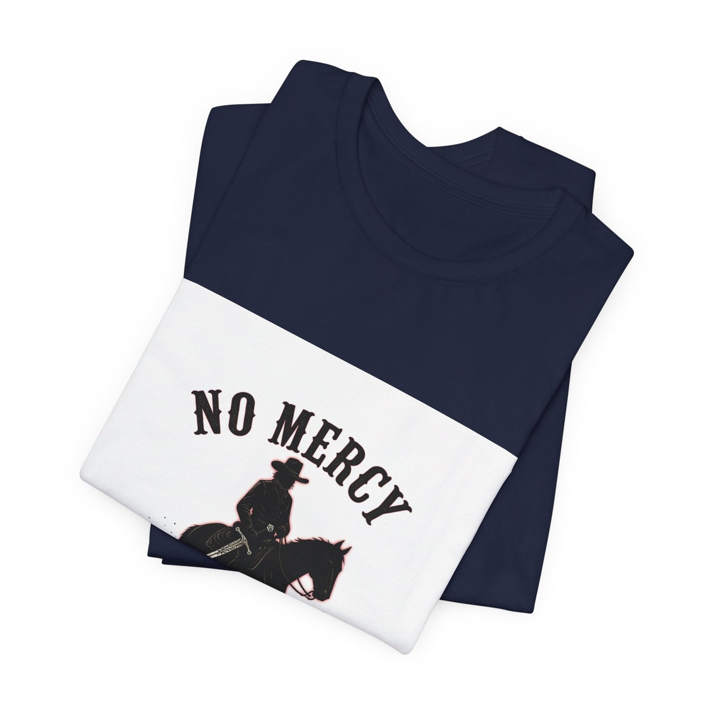 No Mercy Cowboy Skull Tee | Western-Gothic, desert noir design