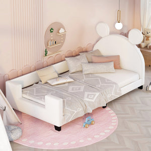 White + PU Leather