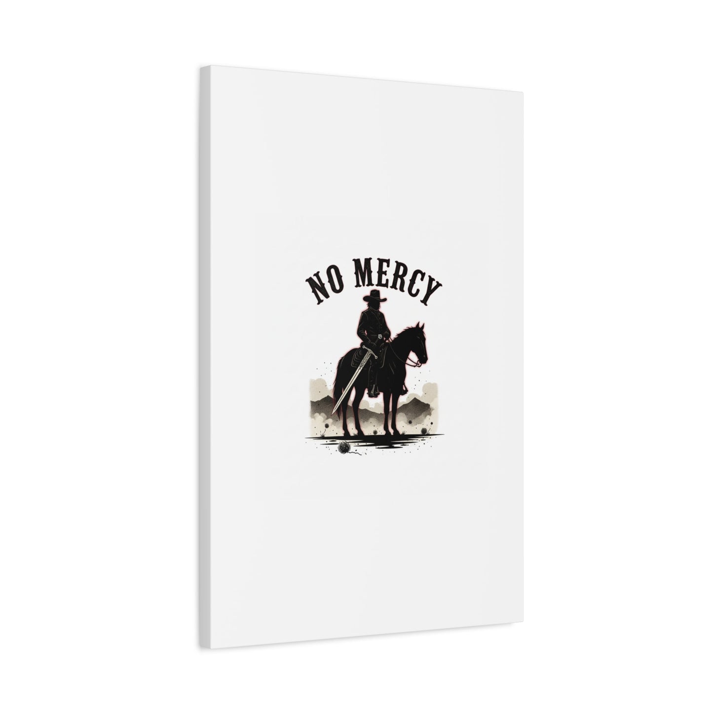 No Mercy Cowboy Skull Canvas | western skull art, gothic Americana