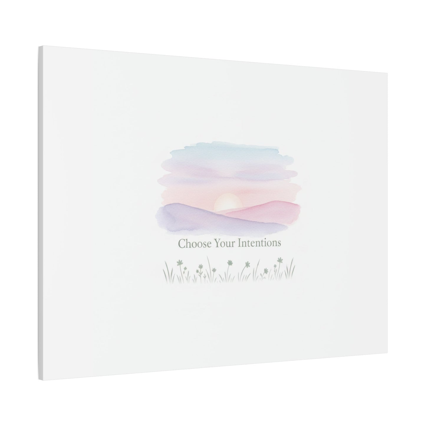 Choose Your Intentions Canvas, soft wellness poster, pastel gradient mindfulness art