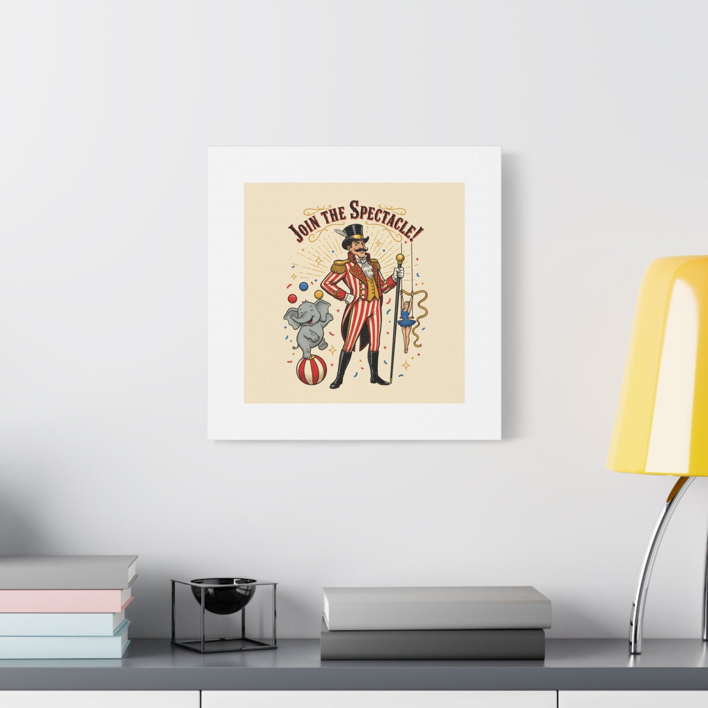 Join the Spectacle Circus Art Print | Matte Canvas, Stretched, Vintage Carnival Design