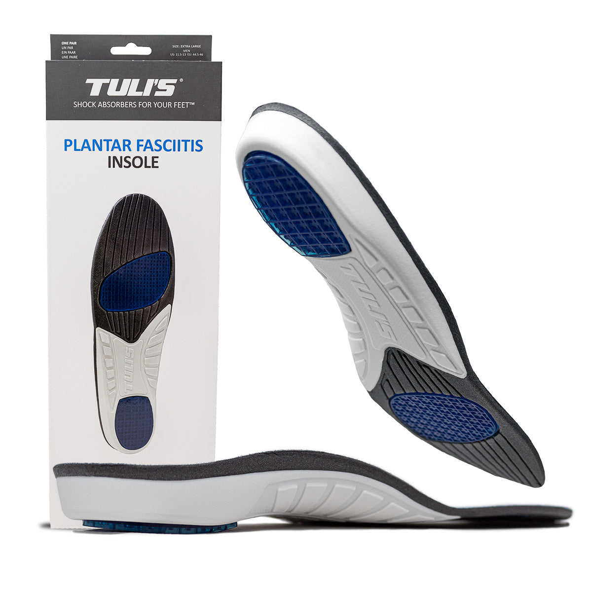 Tuli’s® Plantar Fasciitis Insoles – Full-Length Orthotic Support (Medium)