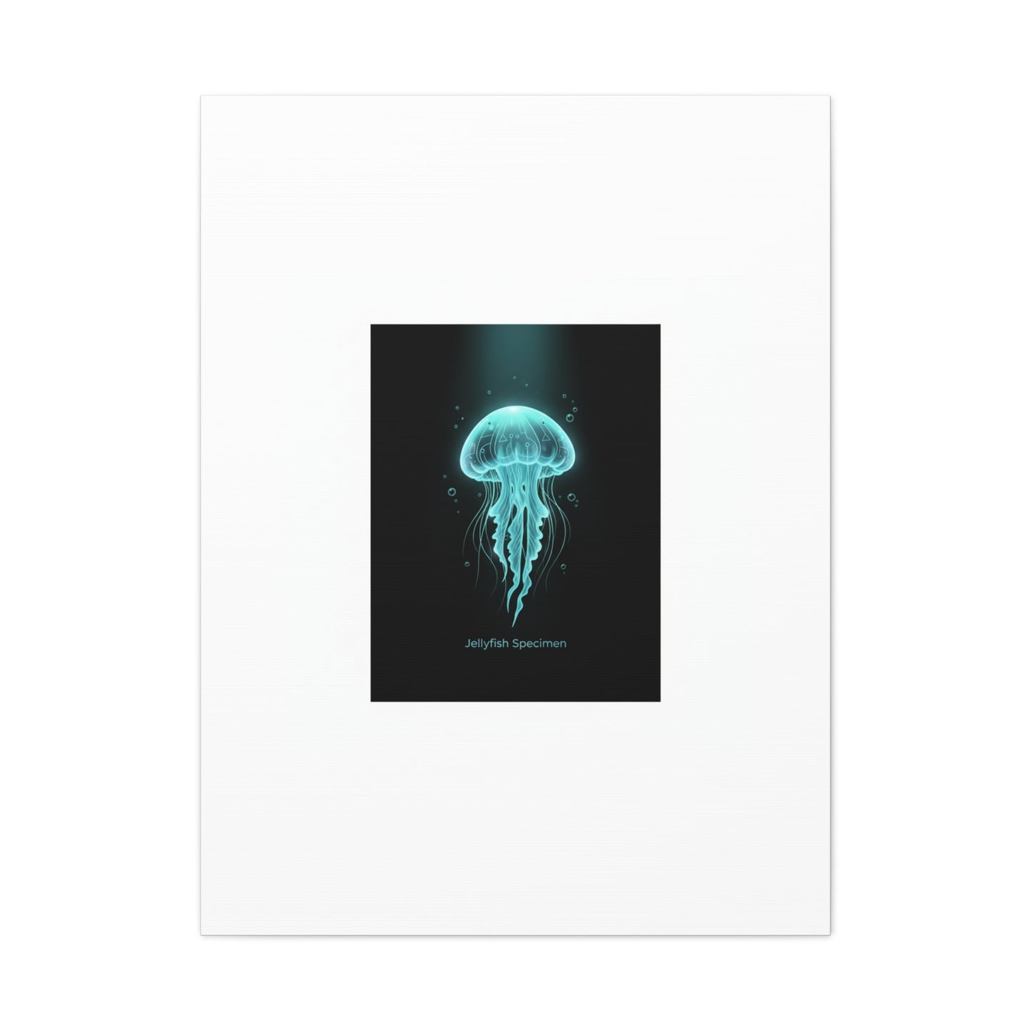 Bioluminescent Jellyfish Art Canvas | Deep Sea Aesthetic, Neon Glow