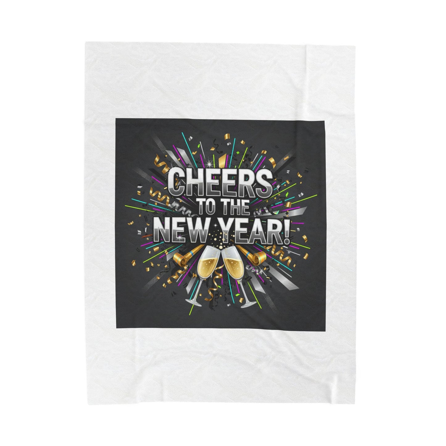 Cheers to the New Year! Plush Blanket | NYE countdown, champagne sparkle