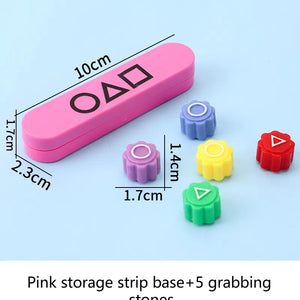 5 dice+pink storage strip