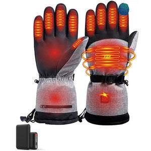 A pair of gray heating gloves+5000mAh power bank