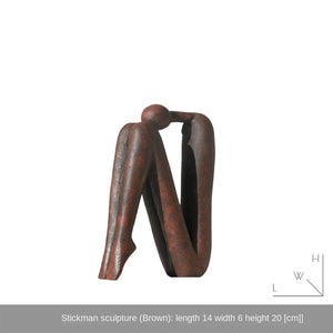 Matchstick Figure Sculpture (Brown) Solid