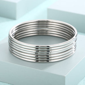 7 bracelets -steel color