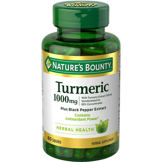 Nature's Bounty Turmeric Plus Black Pepper Extract, 1,000 Mg, 60 Capsules