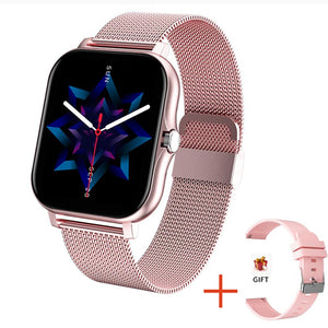 Pink watch with silicone strap