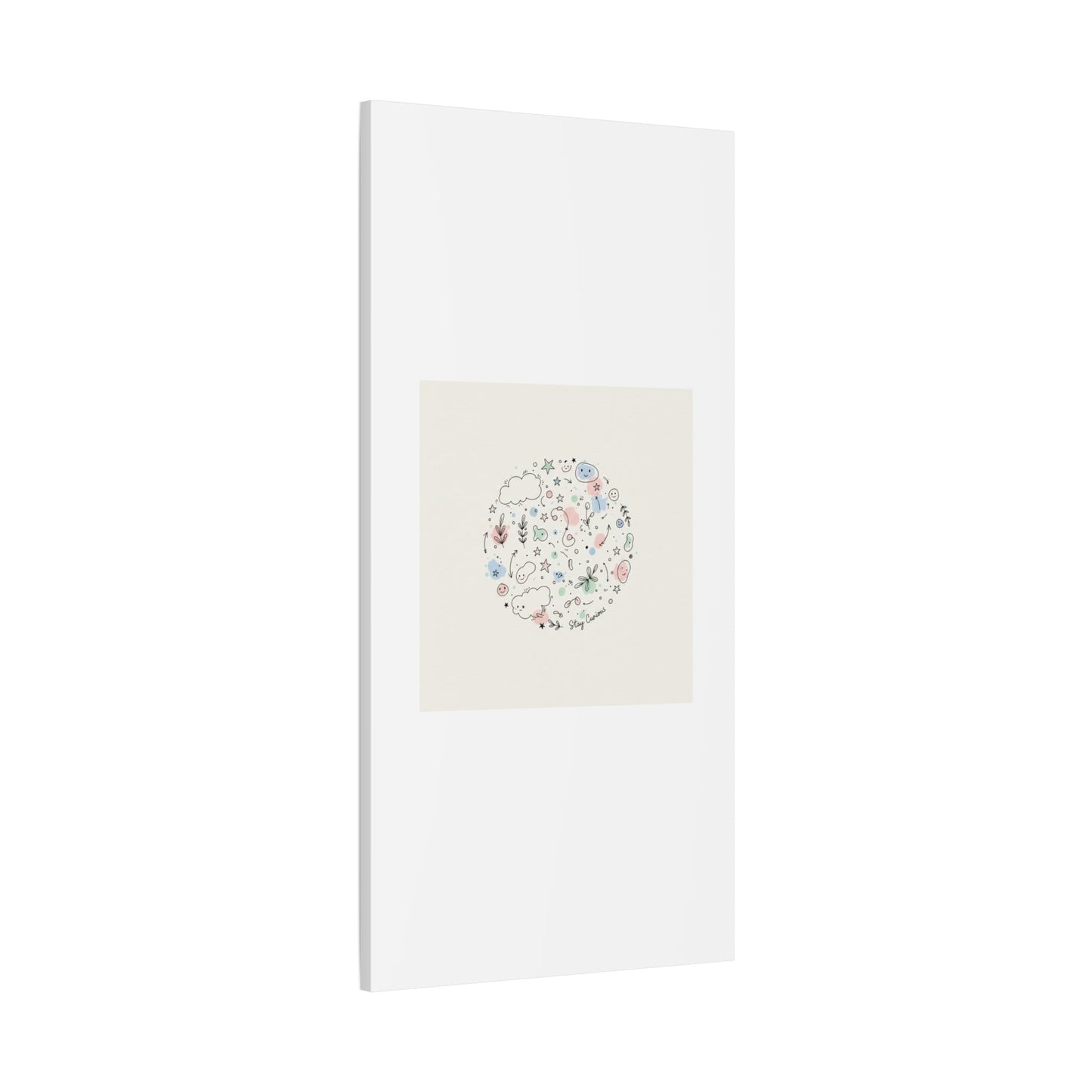 Doodle Circle Line Drawing Matte Canvas, Hand-Drawn Sketch Art