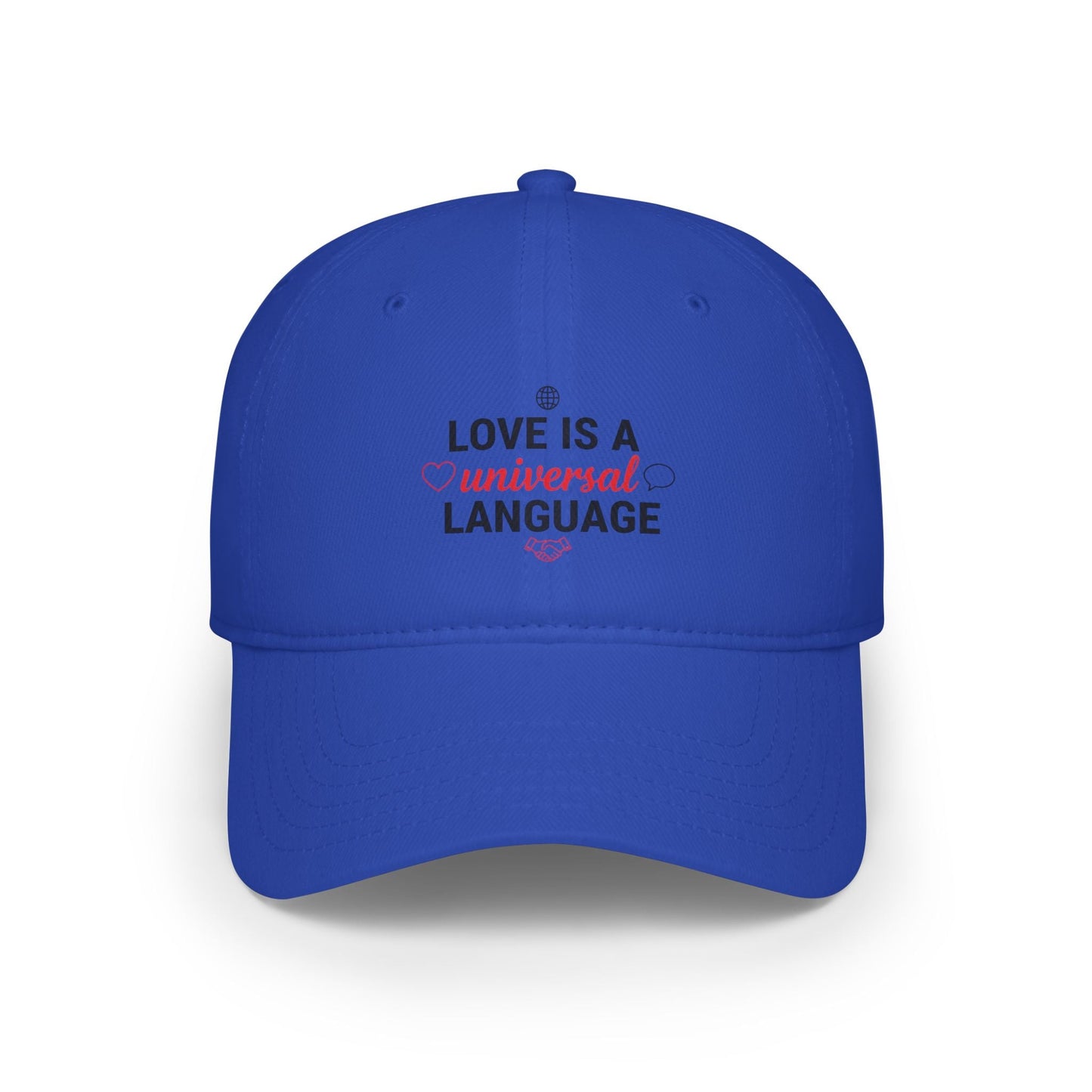 Low Profile Baseball Cap — "Love Is a Universal Language" Embroidered Beige Hat