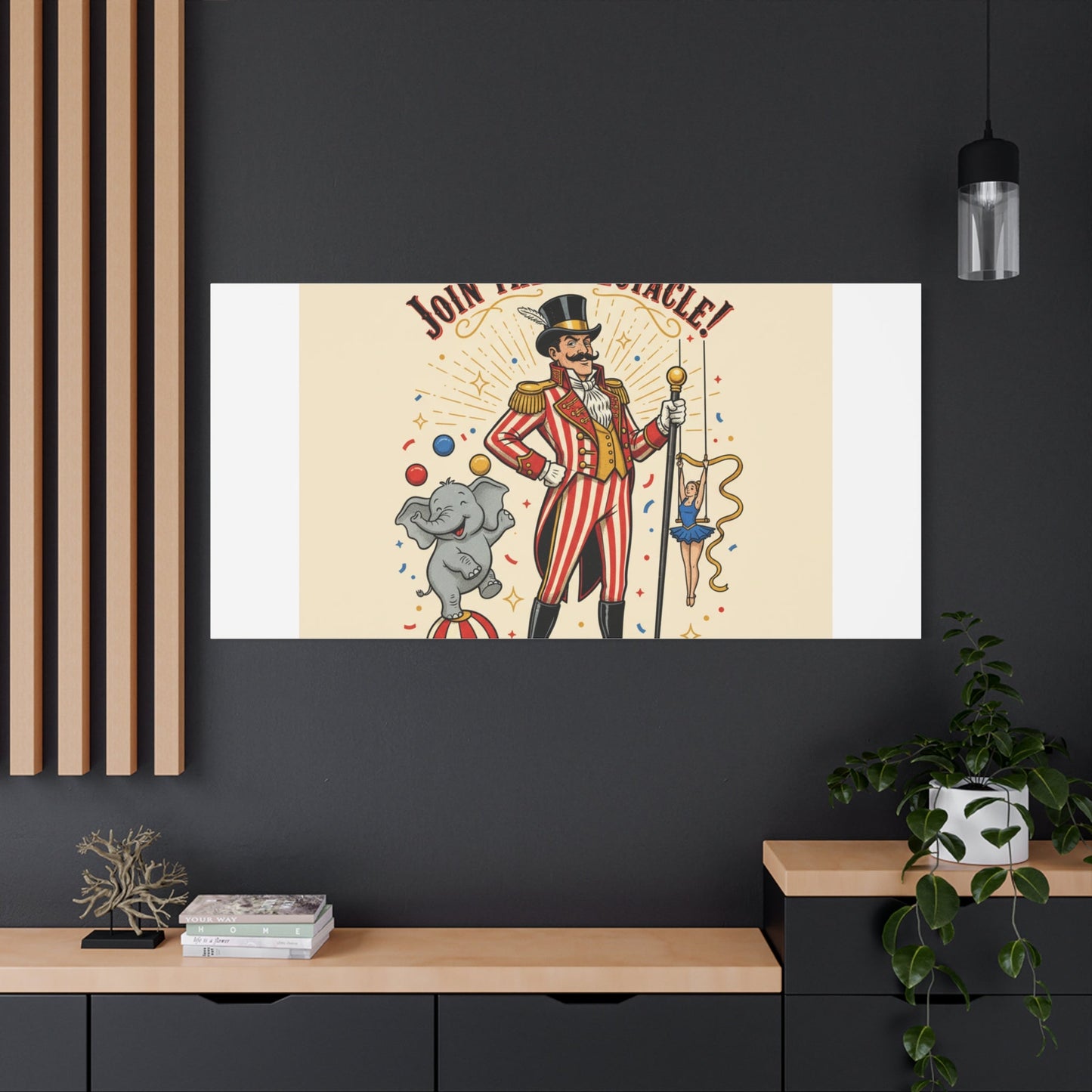 Join the Spectacle Circus Art Print | Matte Canvas, Stretched, Vintage Carnival Design