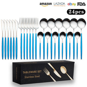 Blue Silver 24-Piece Set