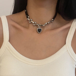 Black Heart Necklace