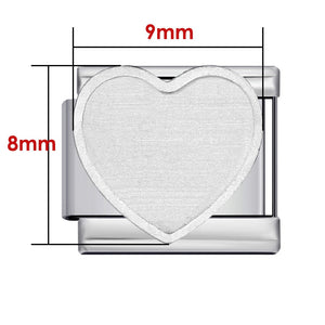 Silver Base Heart Shape - 9*8mm - J1449