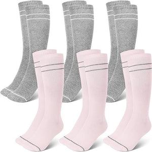 6 pairs (3 gray+3 pink)