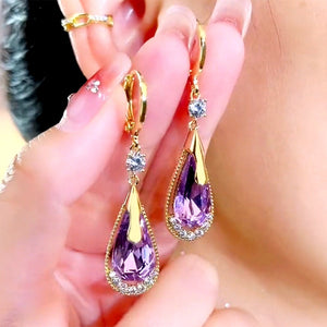 Purple Droplet Earrings