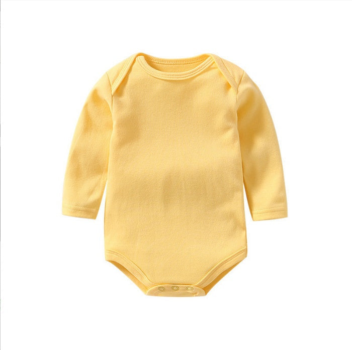 Newborn Solid Color Cotton One-piece Romper Crawl