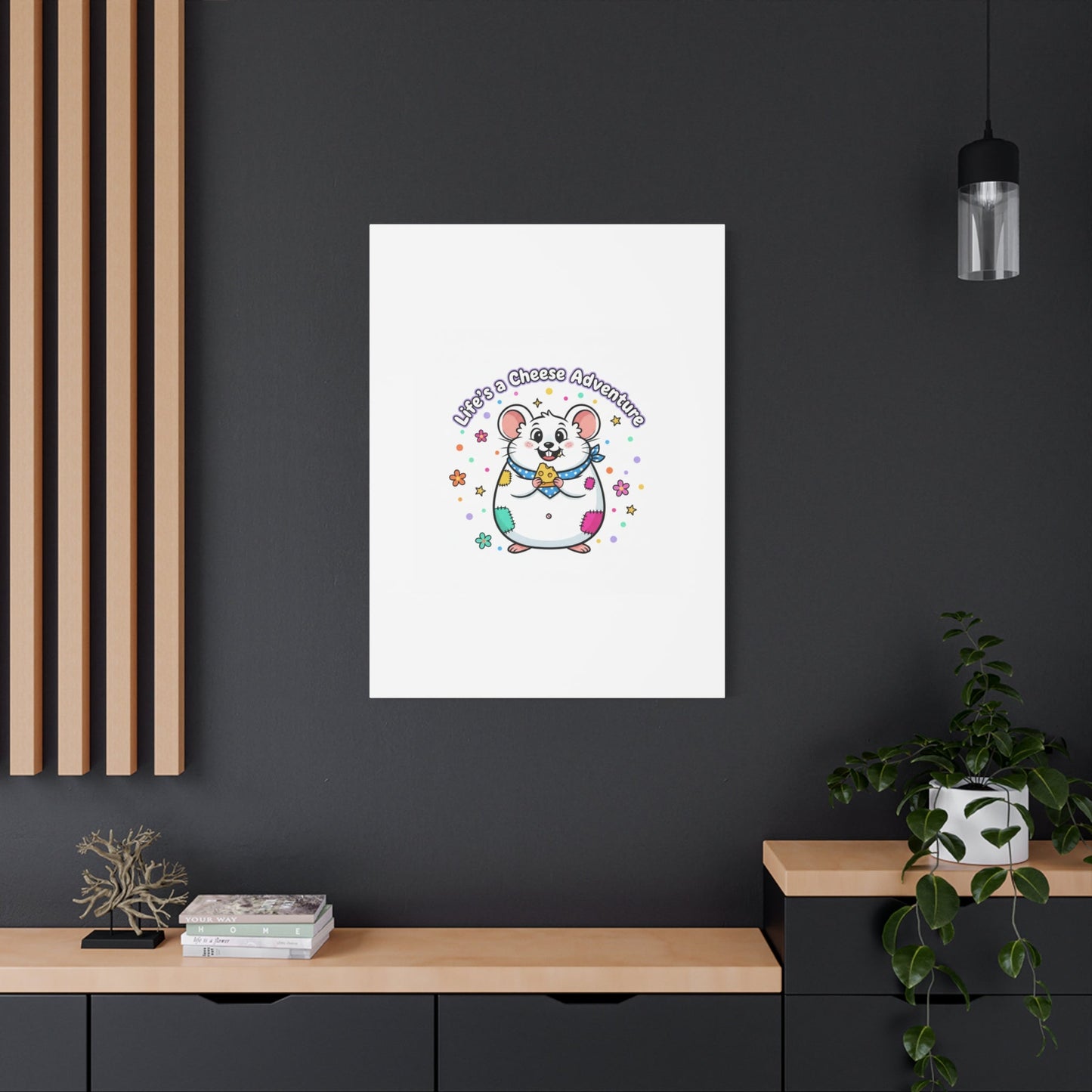 Life's a Cheese Adventure Canvas | Rodent-Core rat art print