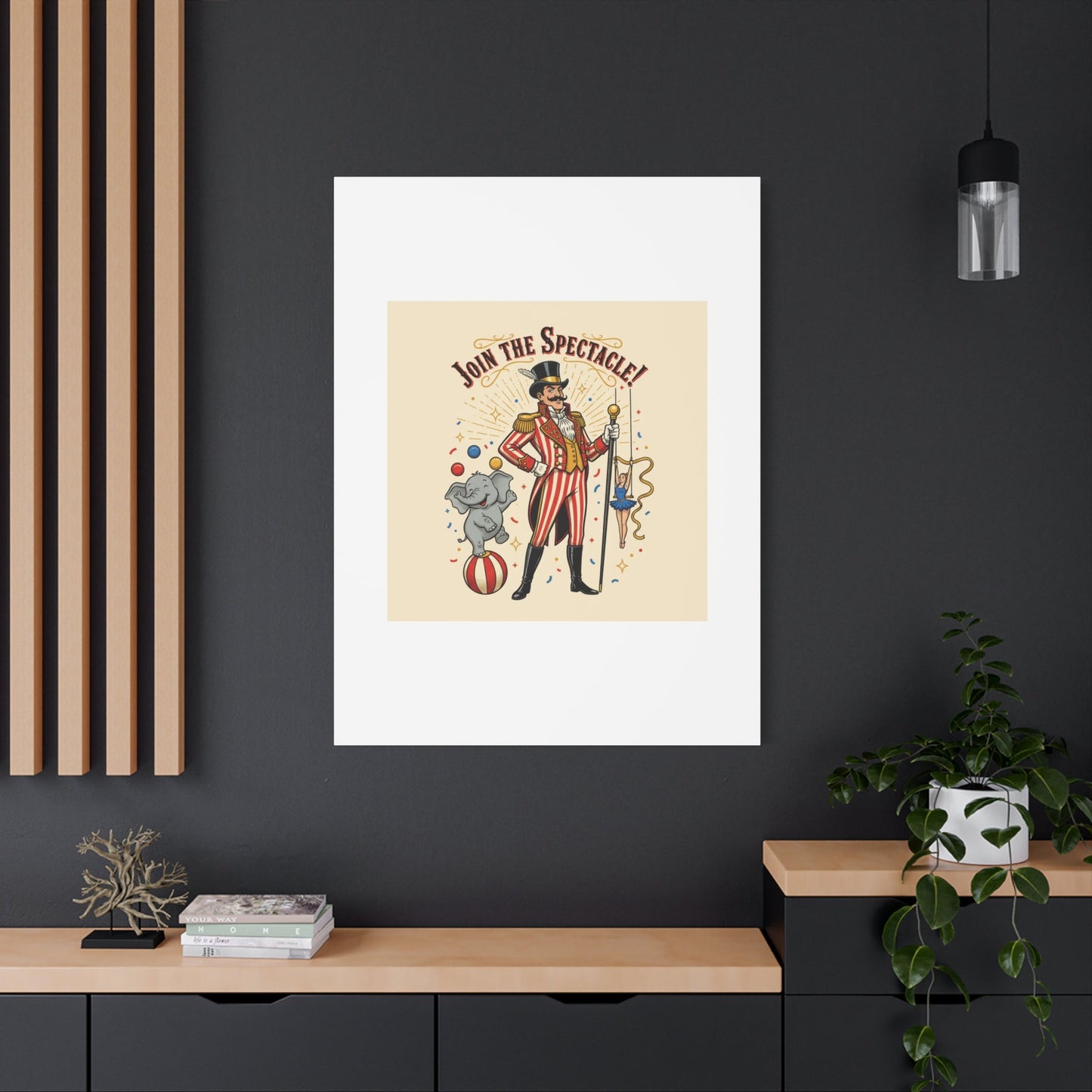 Join the Spectacle Circus Art Print | Matte Canvas, Stretched, Vintage Carnival Design