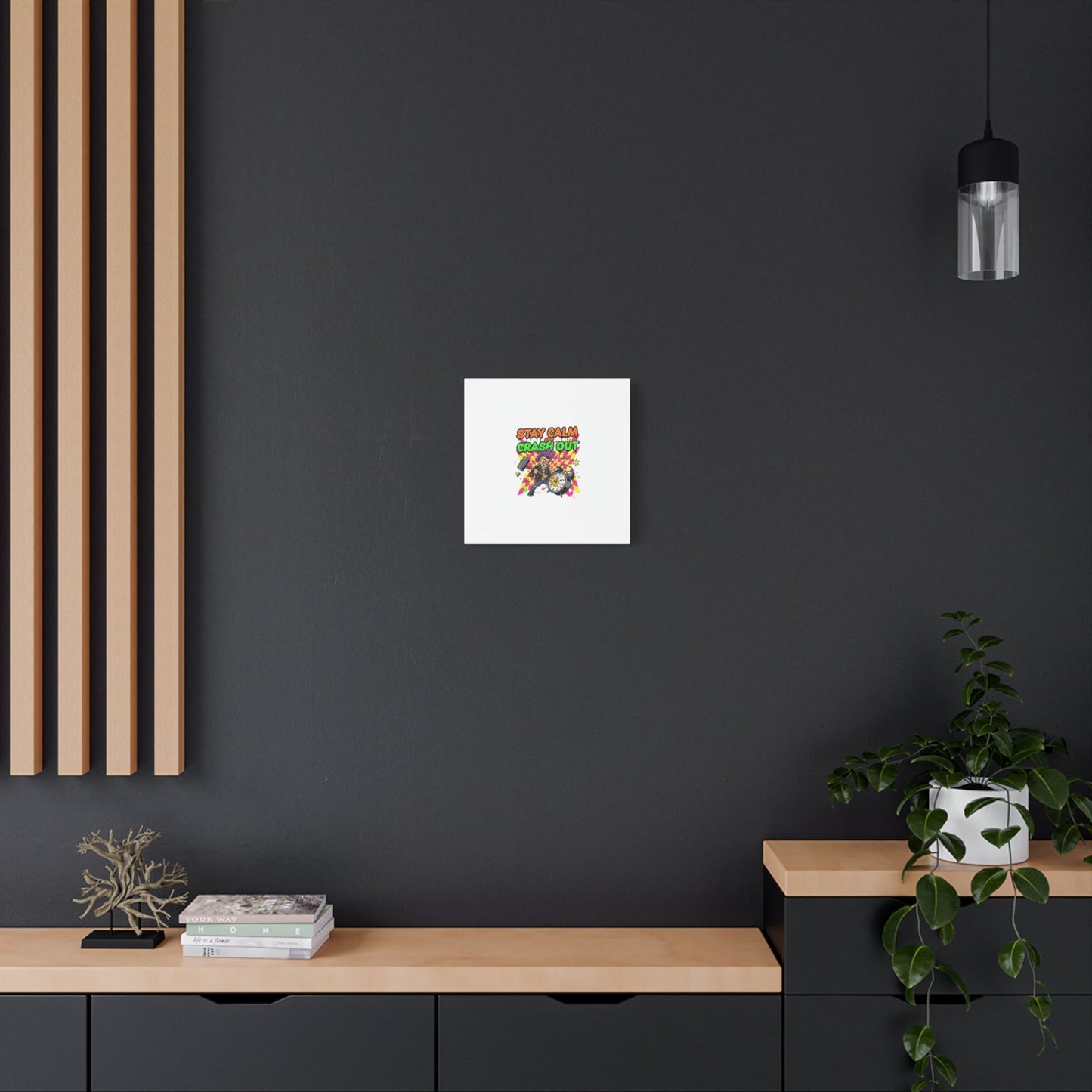Stay Calm and Crash Out Canvas | neon skate graffiti, meltdown art
