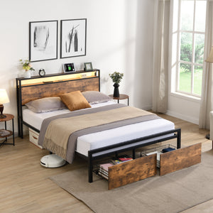 Industrial + Black+Brown + MDF+Steel + Full