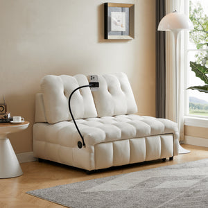 Beige+Velvet+2 Seat+Wood