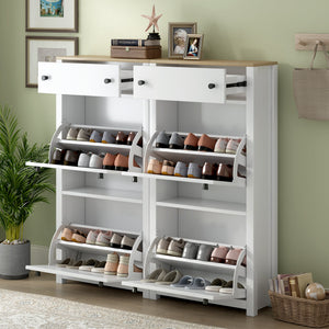 White + Particle Board + 5 or More Drawers