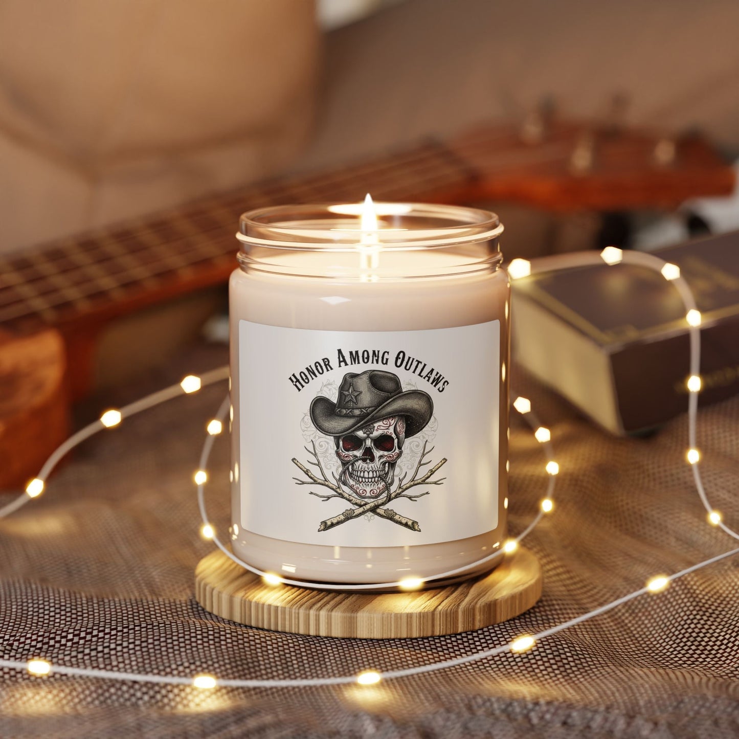 Western skull art candle | Scented Soy Candle, 9oz, Gothic Americana