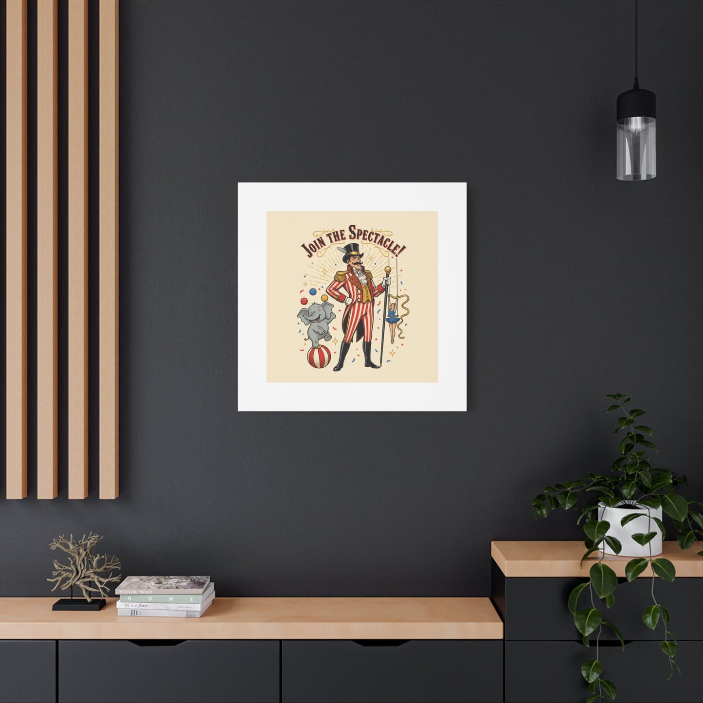 Join the Spectacle Circus Art Print | Matte Canvas, Stretched, Vintage Carnival Design
