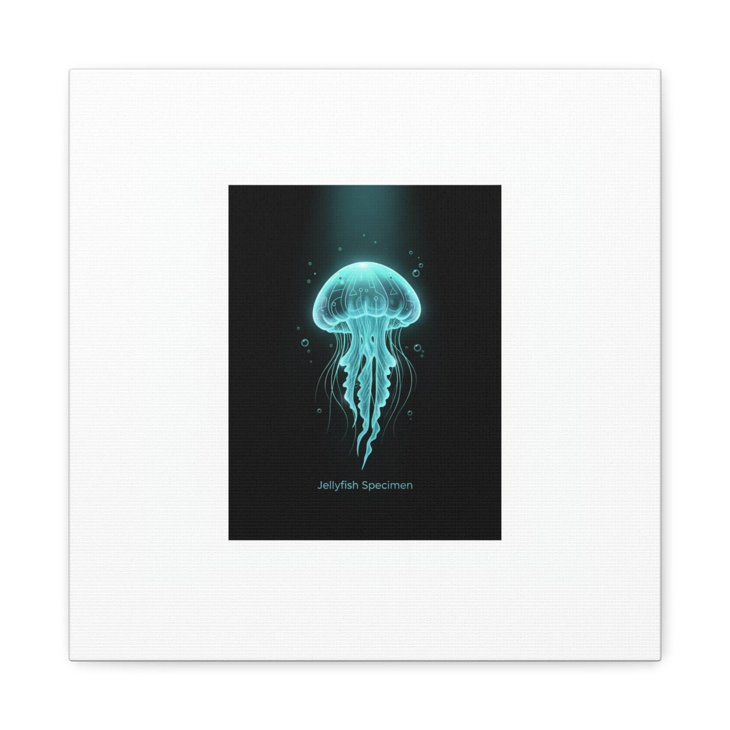 Bioluminescent Jellyfish Art Canvas | Deep Sea Aesthetic, Neon Glow