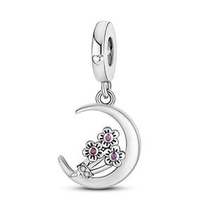 Flower and Moon Pendant