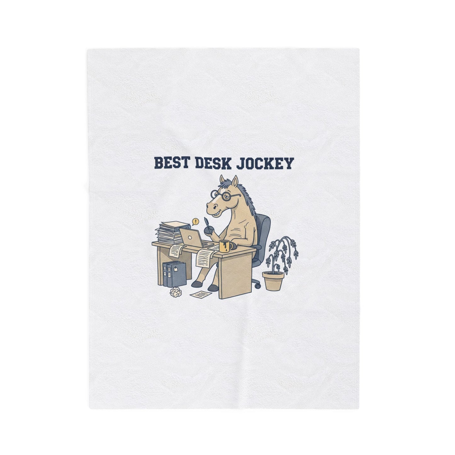 Best Desk Jockey Velveteen Blanket | Workhorse Office Humor, Collegiate Sketch