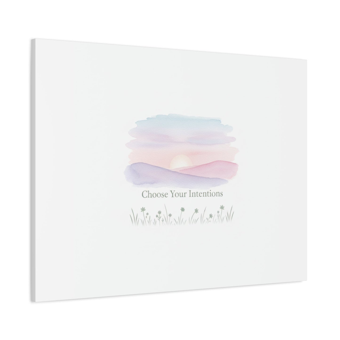 Choose Your Intentions Canvas, soft wellness poster, pastel gradient mindfulness art