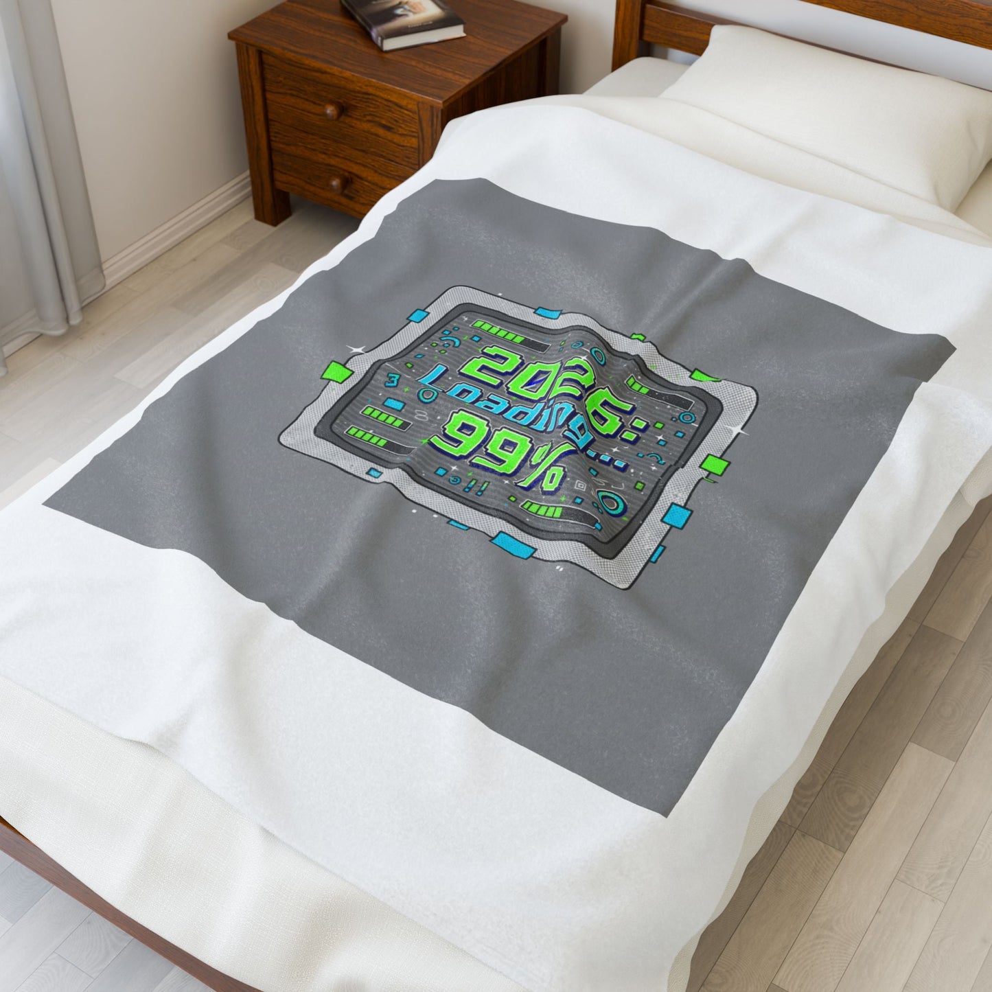 2026 Loading 99% Blanket | NYE countdown, retro system interface
