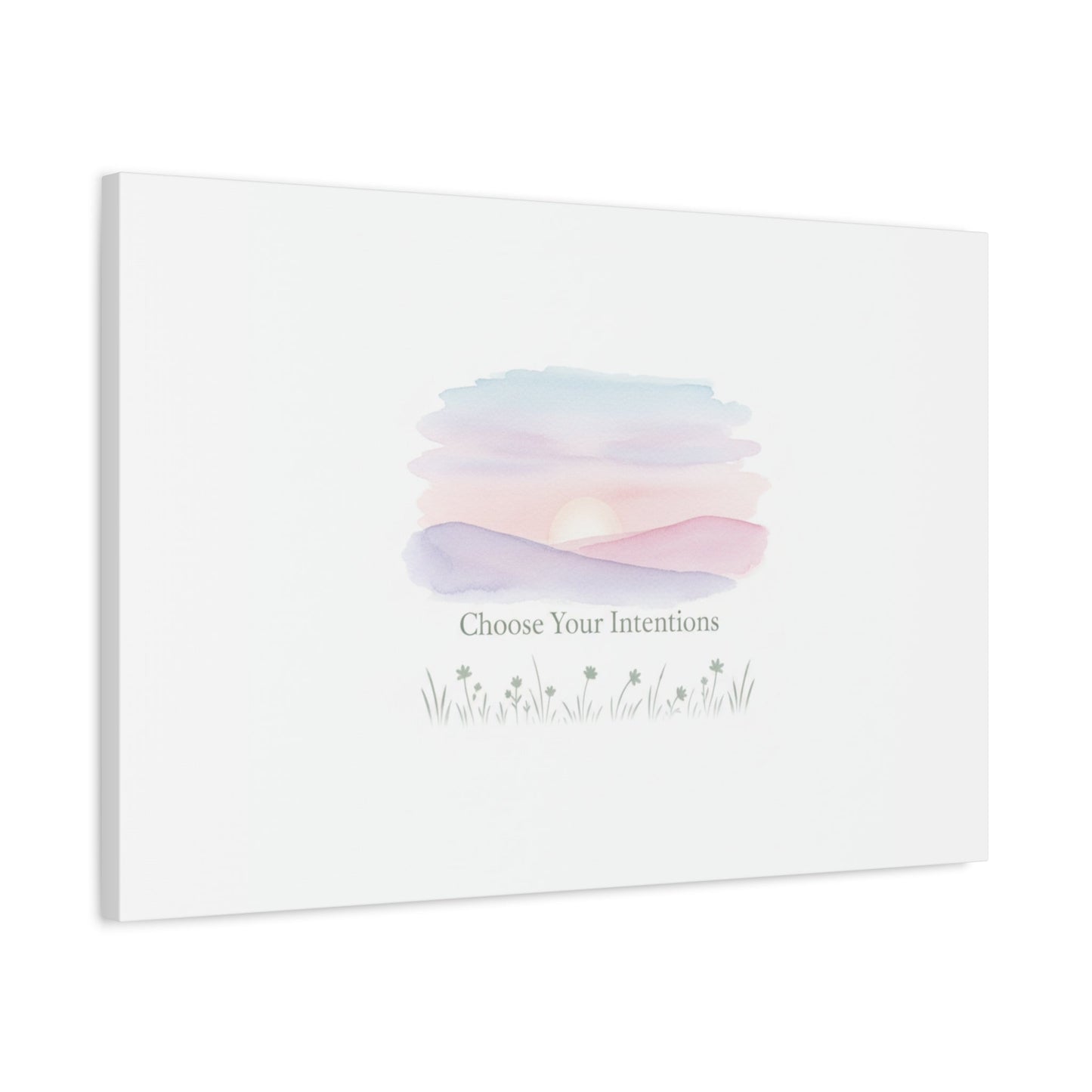 Choose Your Intentions Canvas, soft wellness poster, pastel gradient mindfulness art