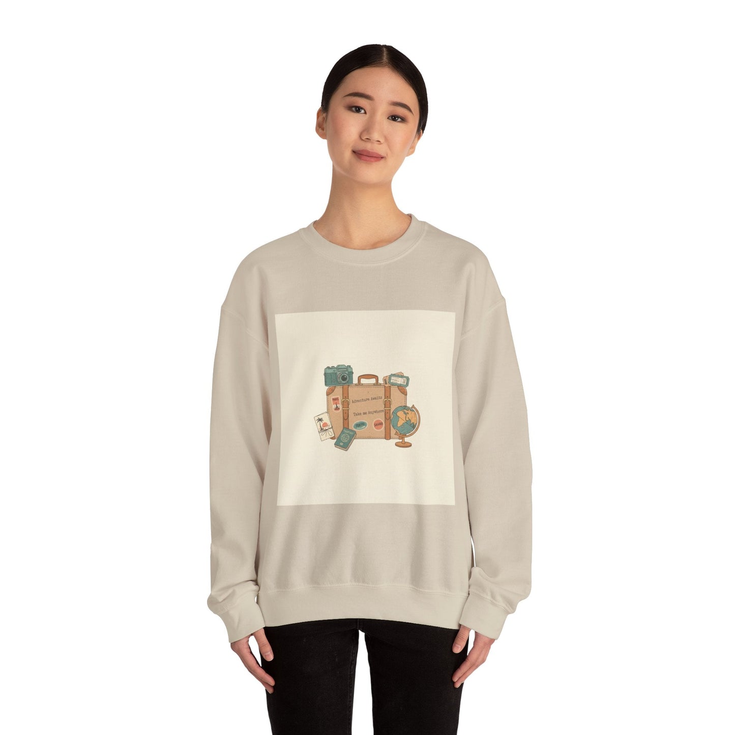 Vintage Travel Postcard Sweatshirt | travel stamps, wanderlust design