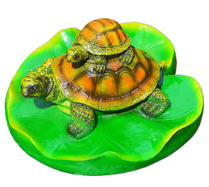 Floating Lotus Leaf Mother and Child Turtle