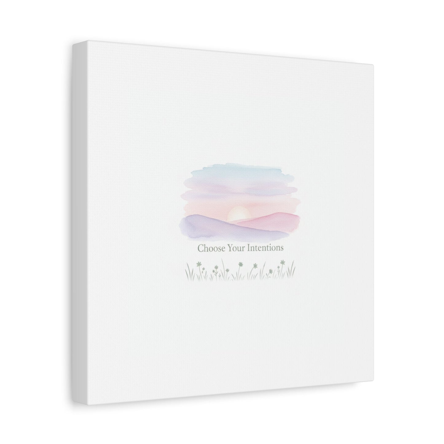 Choose Your Intentions Canvas, soft wellness poster, pastel gradient mindfulness art