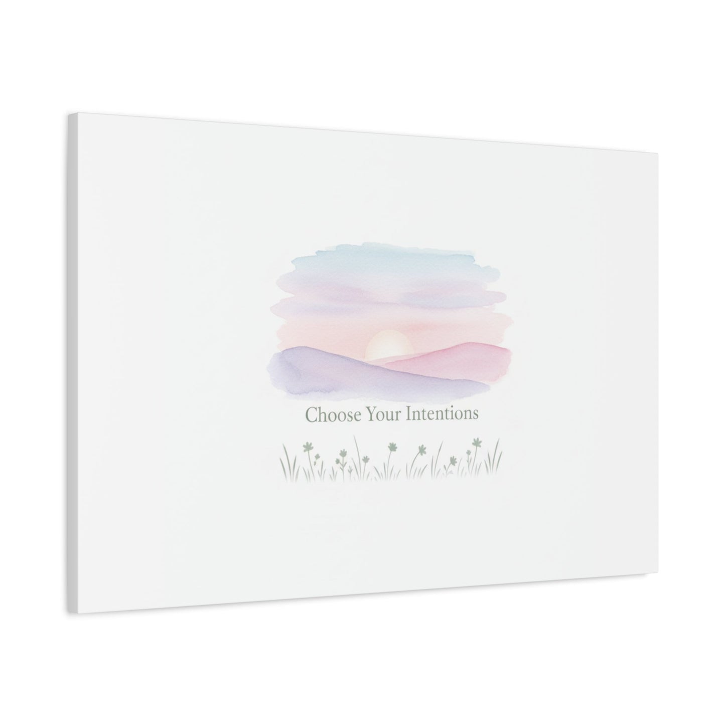 Choose Your Intentions Canvas, soft wellness poster, pastel gradient mindfulness art