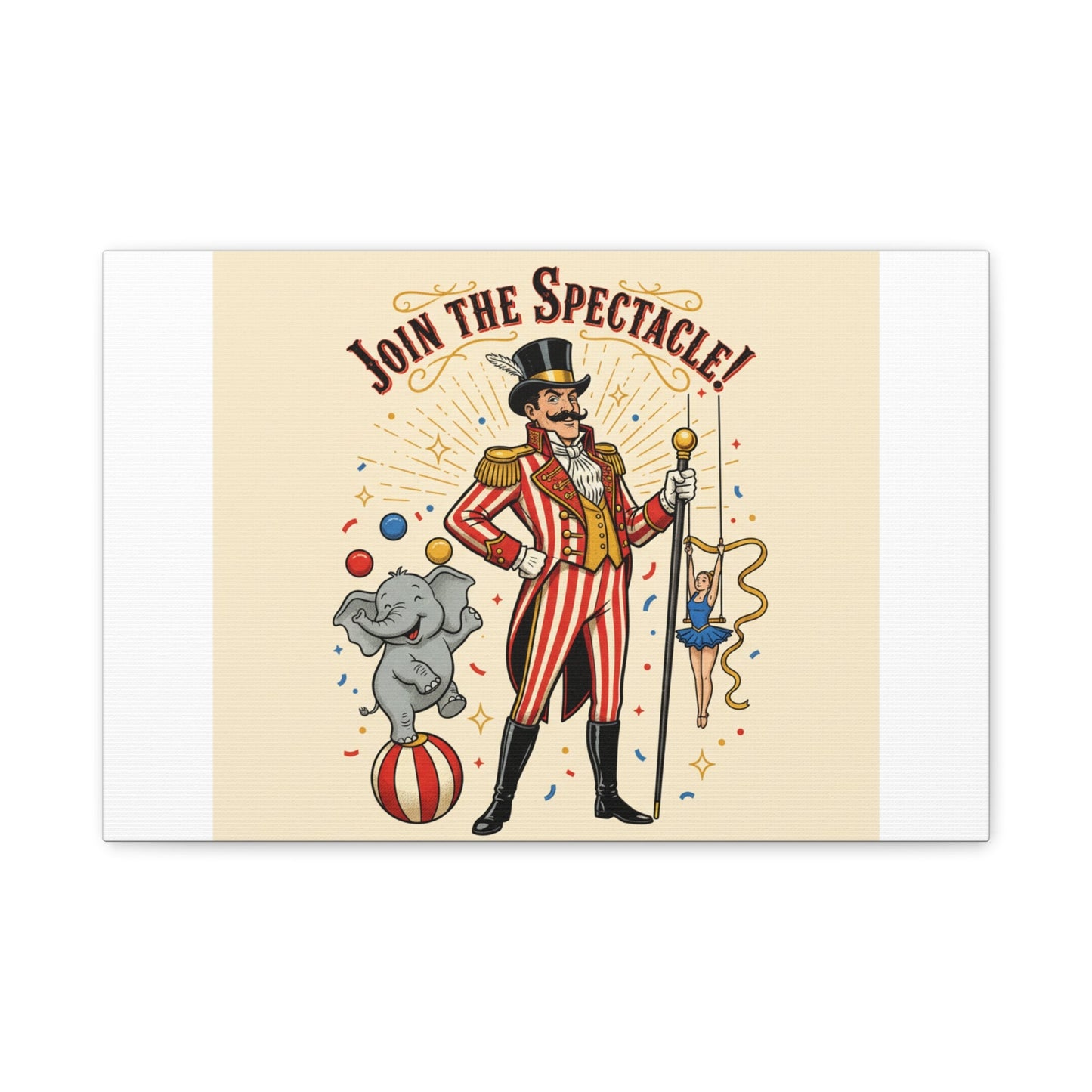 Join the Spectacle Circus Art Print | Matte Canvas, Stretched, Vintage Carnival Design