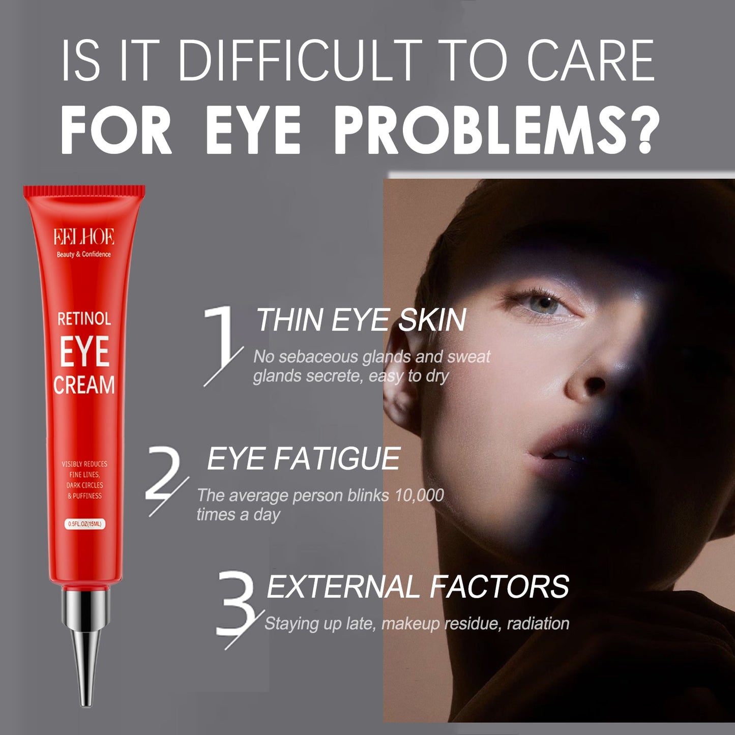 Retinol Firming Eye Cream Moisturizes Around Eyes, Tightens Skin, Lightens Fine Lines, Anti-Aging And Anti-Wrinkle Lift