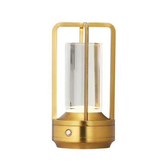 Gold black silver cross shaped desk lamp button touch US charging decorative desk lamp