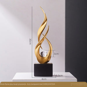 Flame-Playing-with-Pearl Ornament - Gold